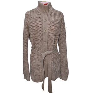 Cotton-Wool Blend Belted Cardigan